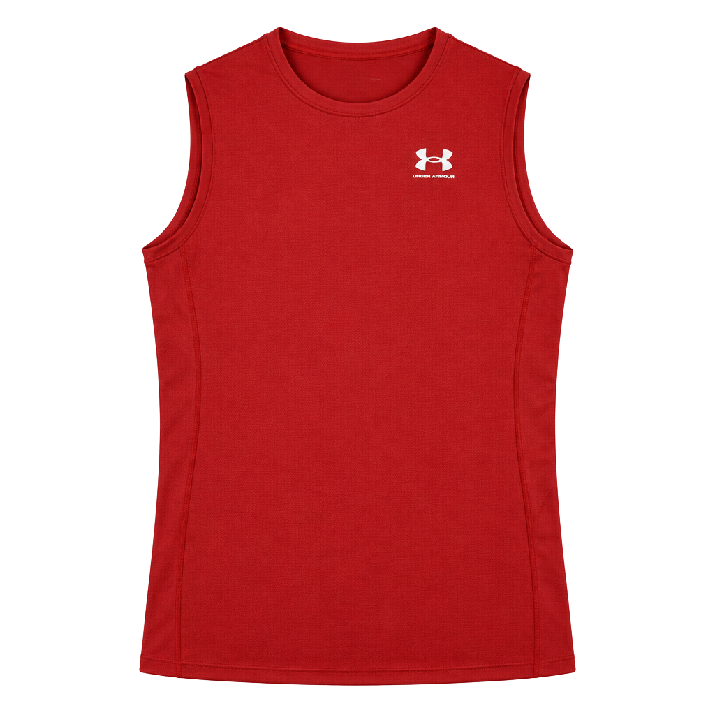 Under Armour Men's HeatGear Armour Compression Sleeveless Shirt Red 1361522 2XLT 1
