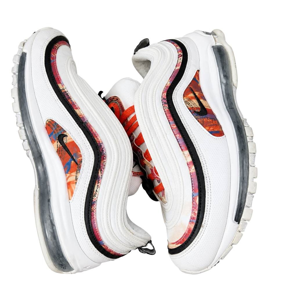 Nike Air Max 97 Size 12 White Multicolored Graphic Sneakers 1