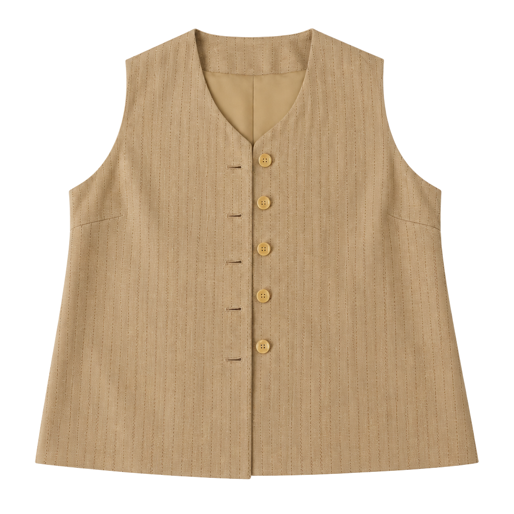 Amanda Smith Pinstripe Vest Size 12Beige 1