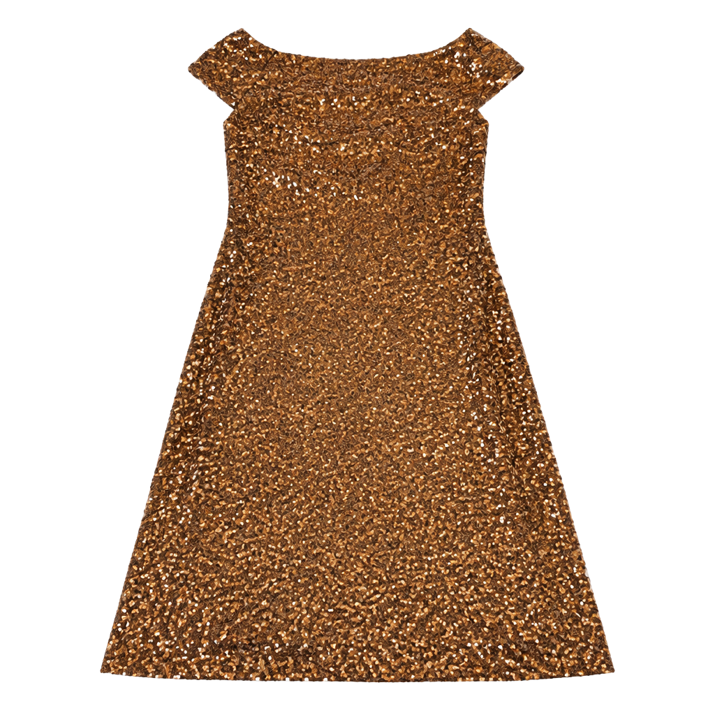 Sparkle Bronze Sequin Cocktail Dress 1