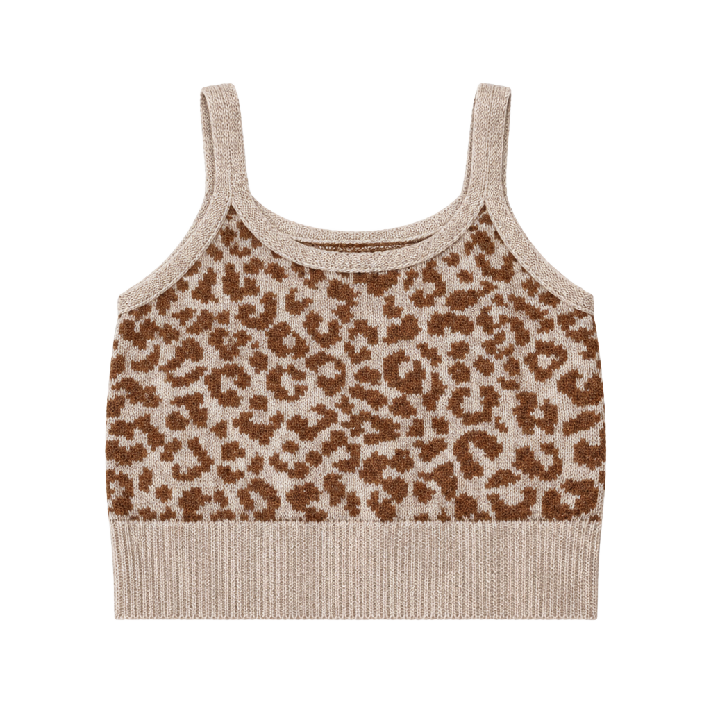 Jessica Simpson Womens Size Small Animal Print Lace Trim Cami Tank Top 1