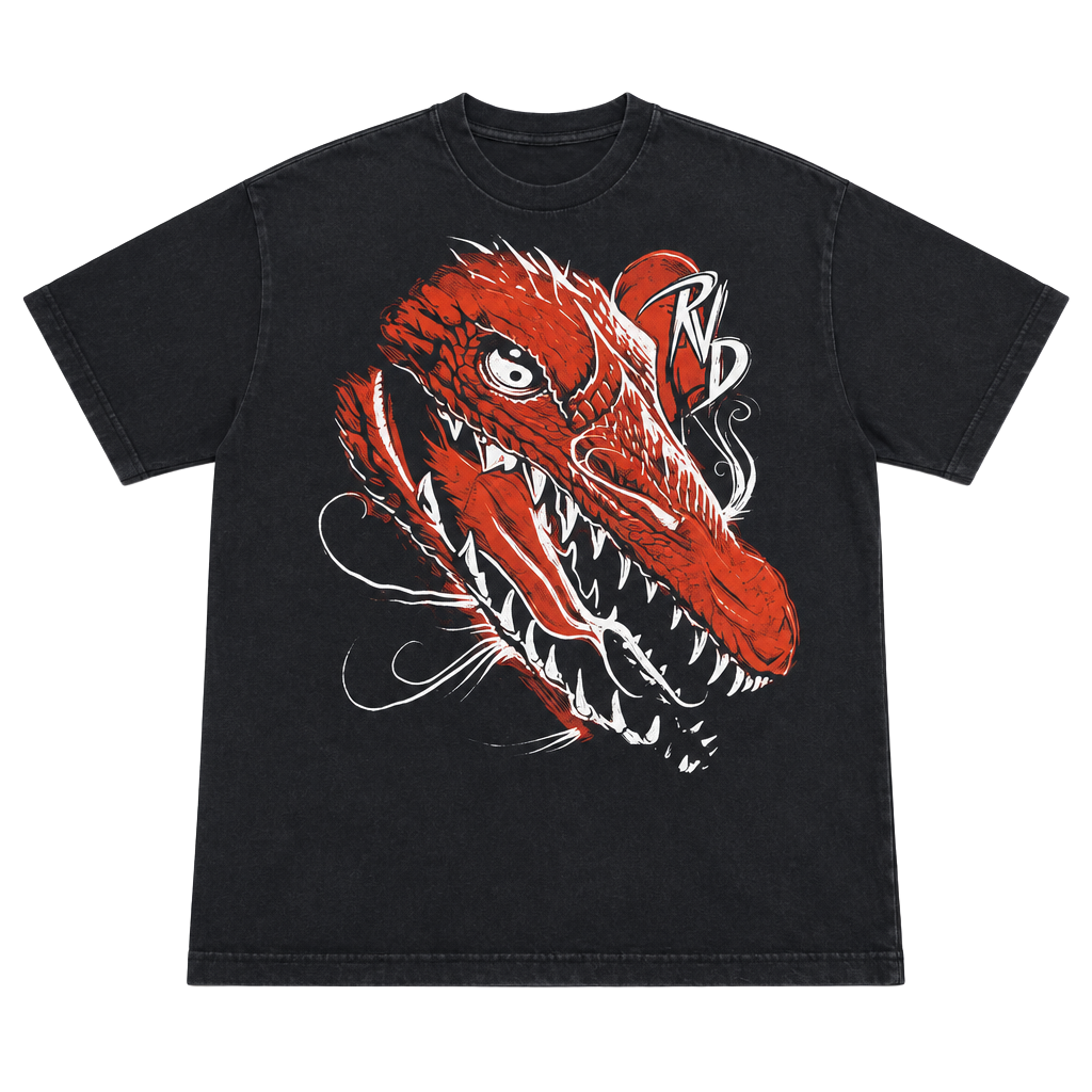 WWE Rob Van Dam RVD Dragon T-Shirt Size XL Vintage Y2K Black OF 1