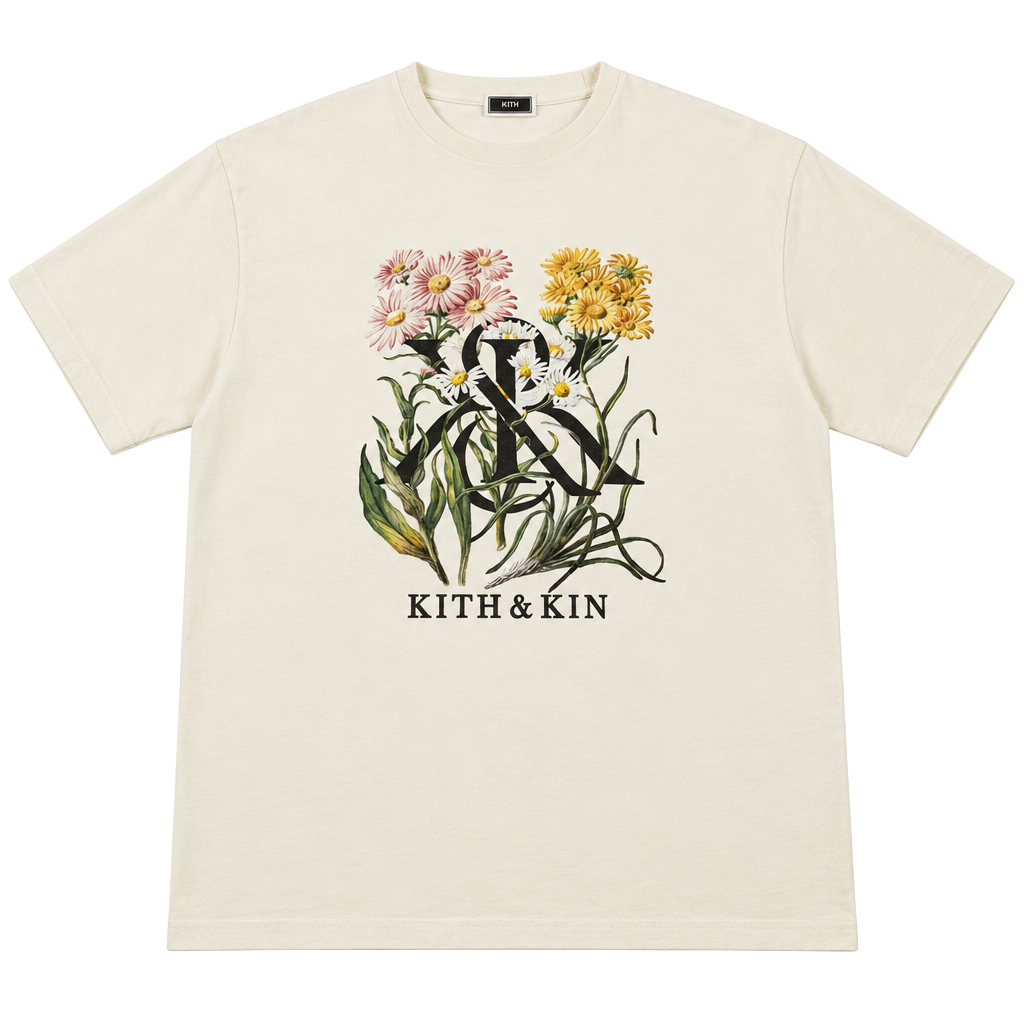 Kith Kith & Kin Graphic T-Shirt Cream Floral Size M (OF) 1