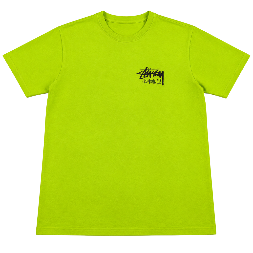 Stussy Honolulu T-Shirt Lime Green Graphic Tee Size M (OF) 1