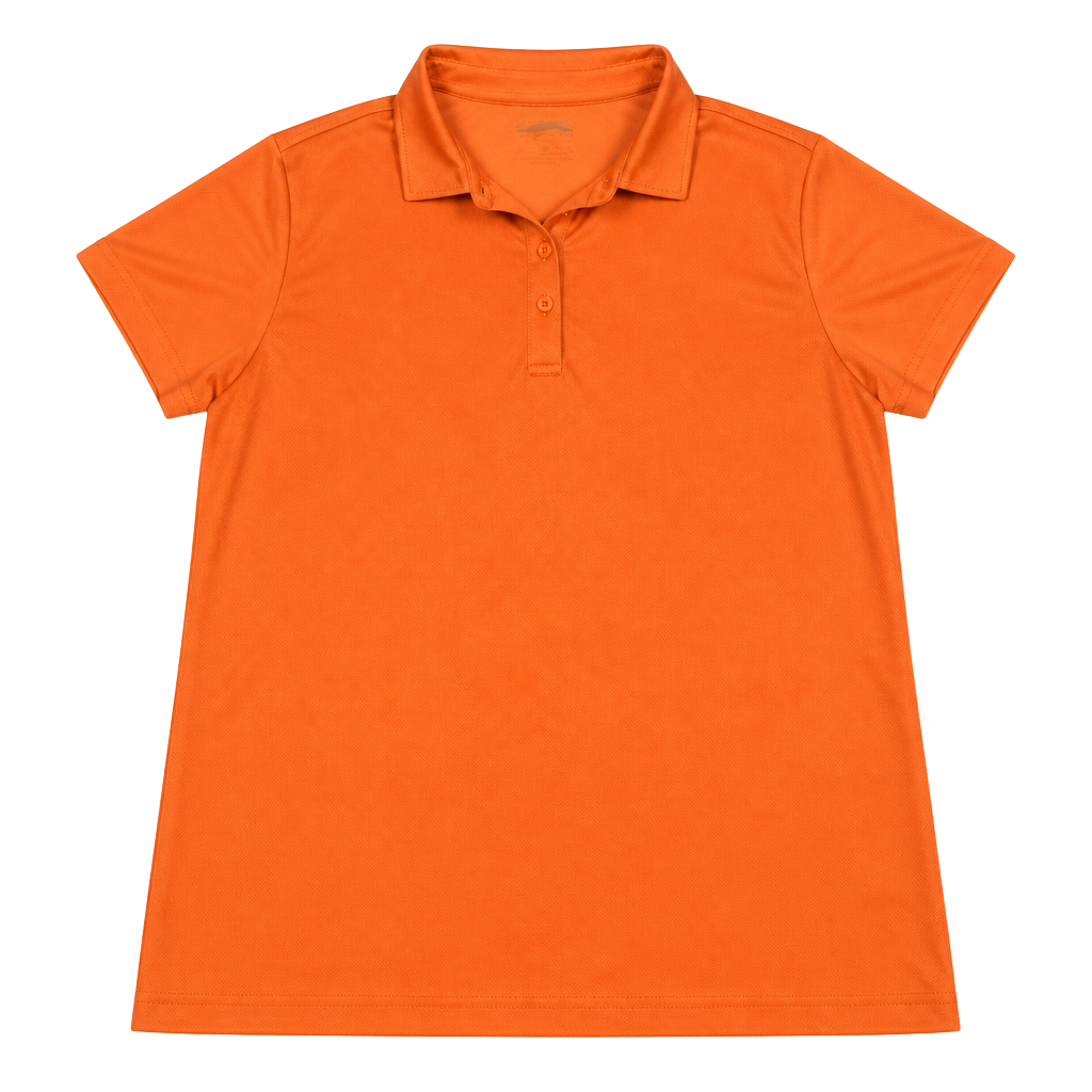 Women's Orange Short Sleeve Performance Polo Shirt 1