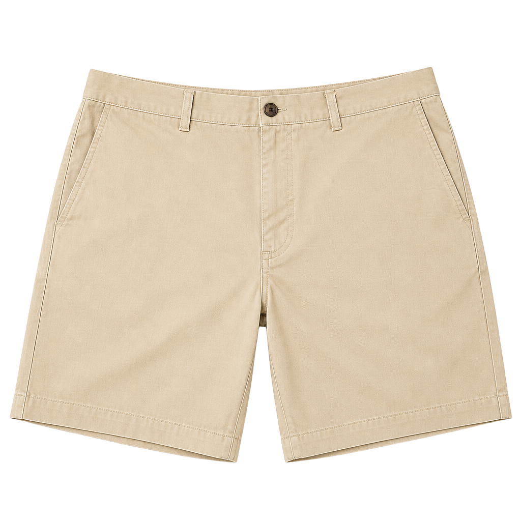 Amazon Essentials Men's Classic-Fit Flat-Front Chino Short Khaki 1