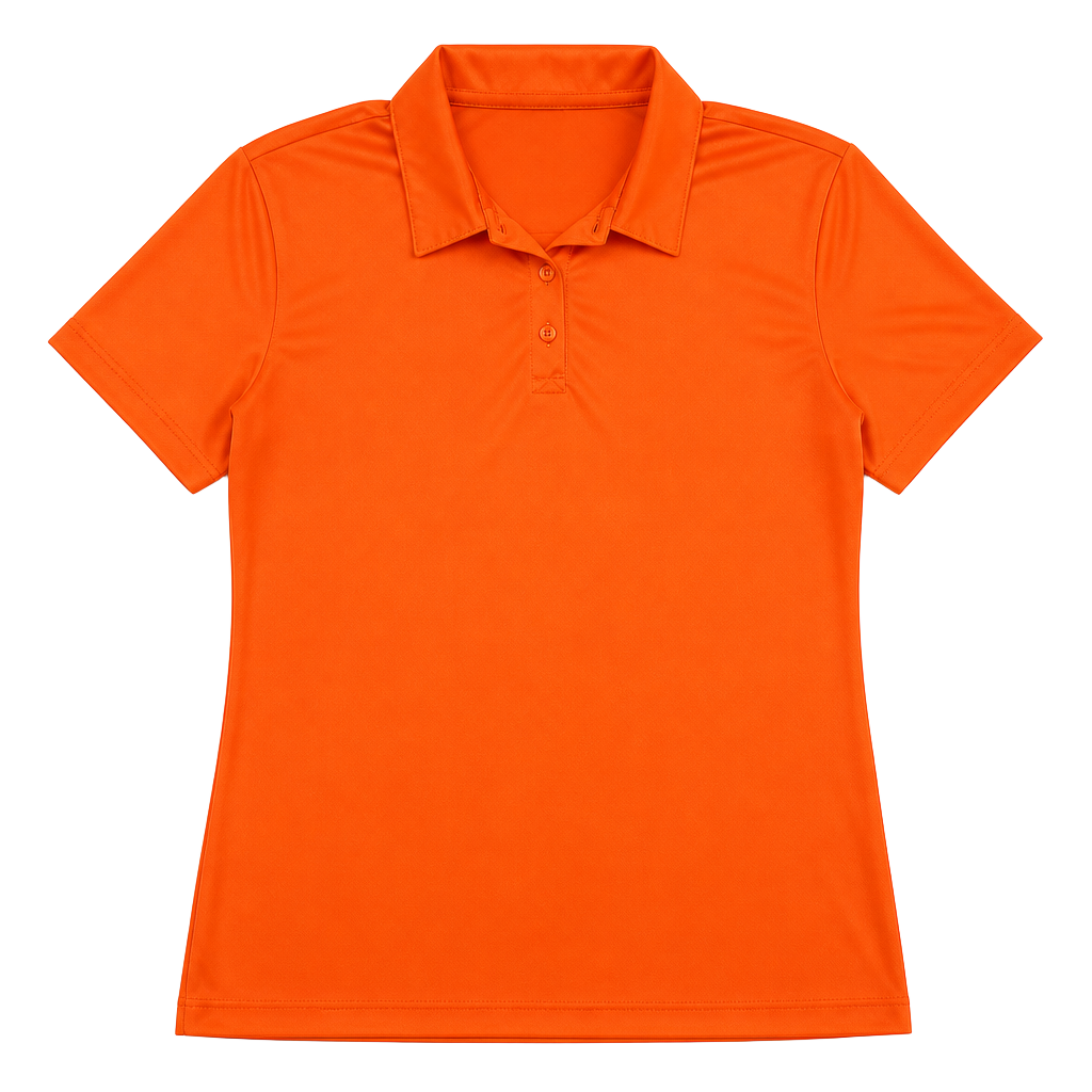 Women's Performance Moisture-Wicking Polo Shirt in Neon Orange 1