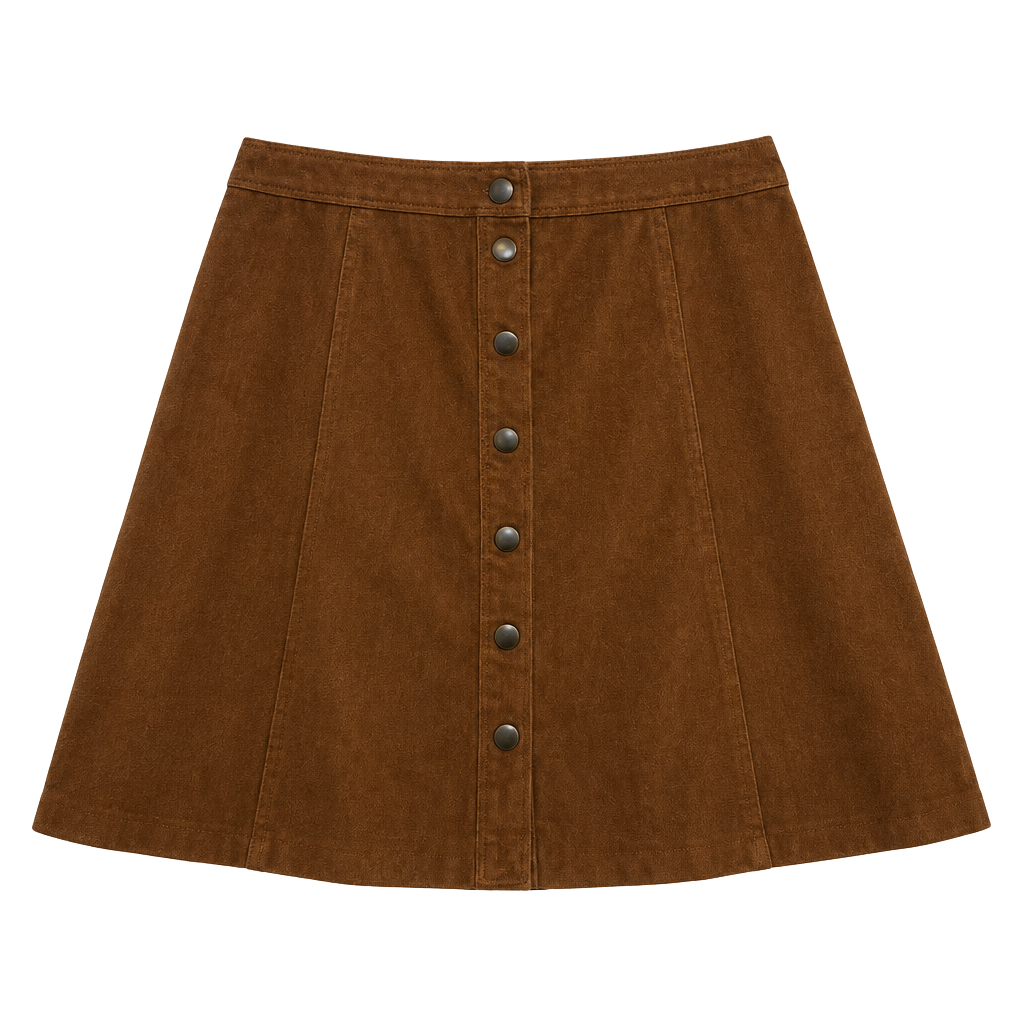 Abercrombie & Fitch Vegan Suede Button Front Mini A-Line Skirt 1