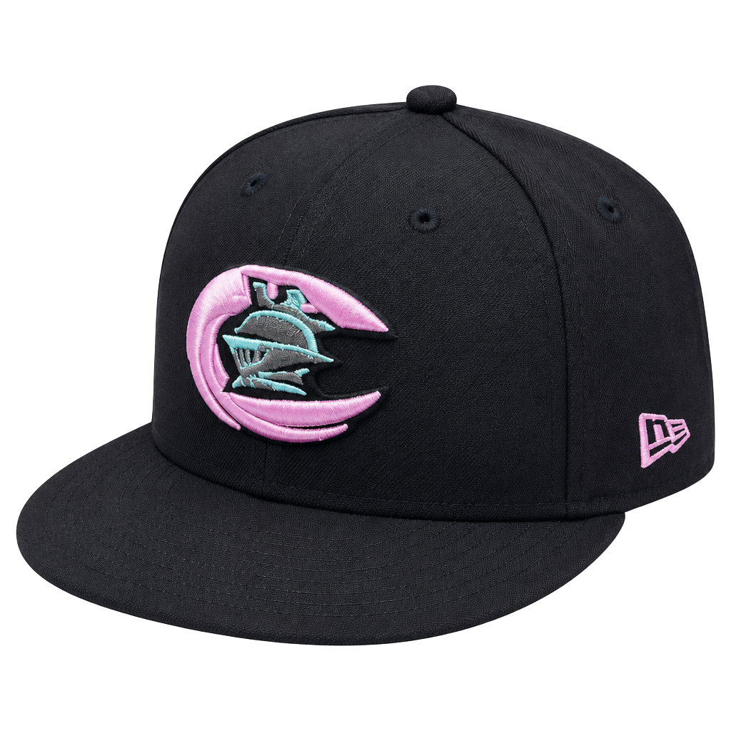 New Era Charlotte Knights 59FIFTY Size 7 1/4 Fitted Hat Pink Cap 1