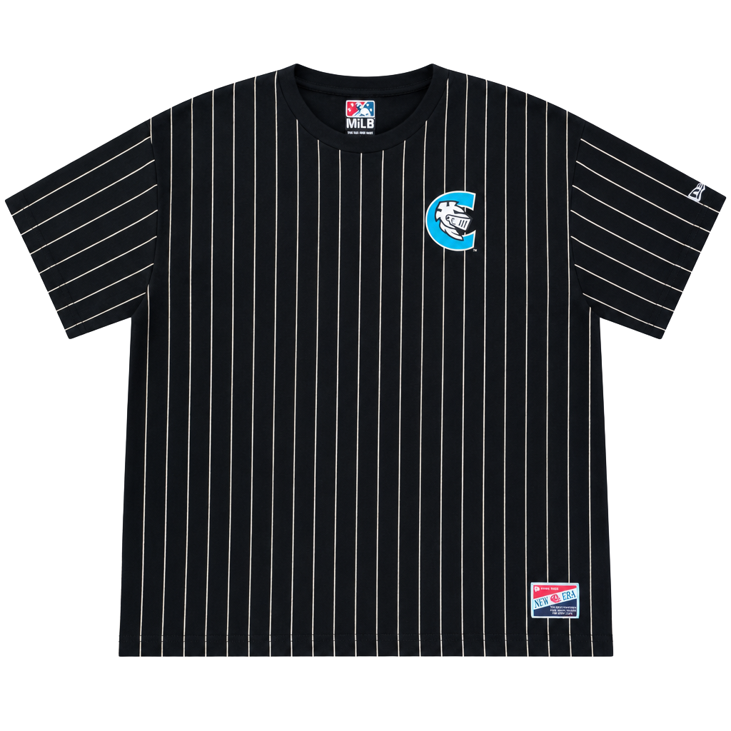 New Era MiLB Charlotte Knights Pinstripe T-Shirt Size XL Black 1