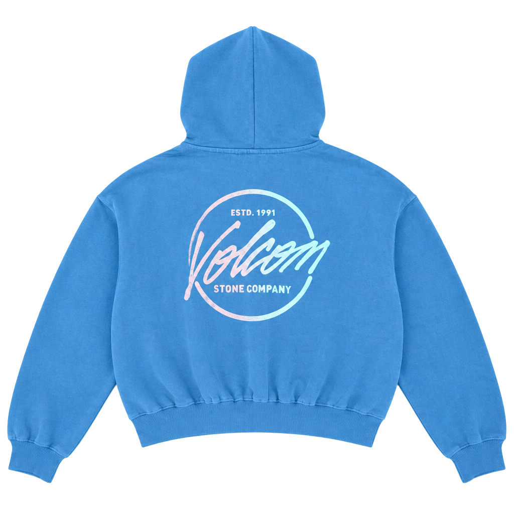 Volcom Hoodie Size L Blue Cropped Sweatshirt 1