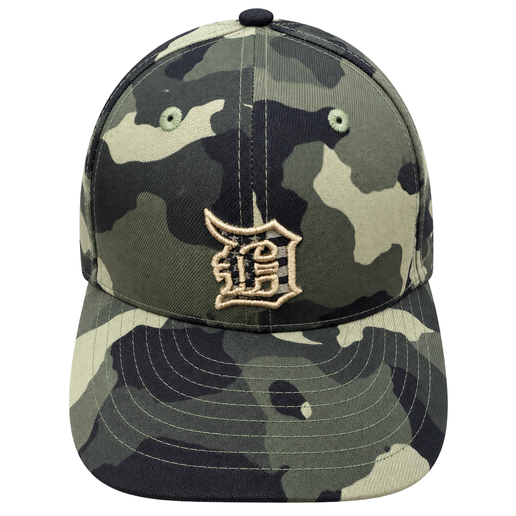 New Era Detroit Tigers 59FIFTY Fitted Hat Size 7 1/8 Camo Armed Forces 1