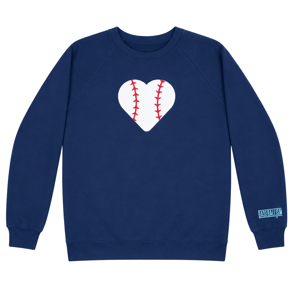 Baseballism Sweatshirt Size XL Blue Baseball Heart Pullover 1