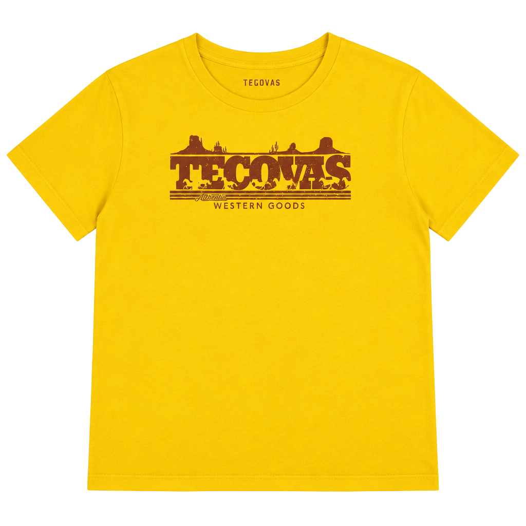 Tecovas Authentic Western Goods T-Shirt Size XL Yellow Graphic Tee 1