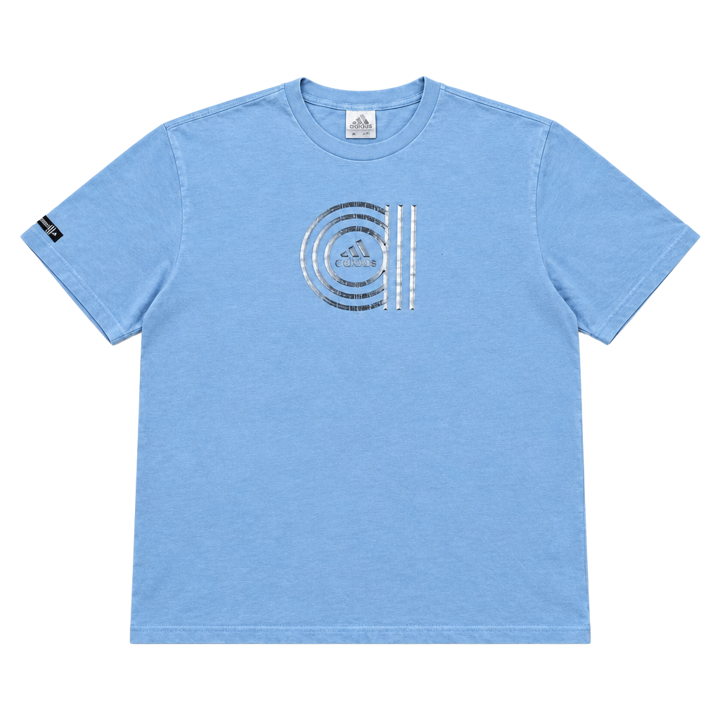Adidas Graphic T-Shirt Size 2XL Light Blue Vintage Logo Tee 1