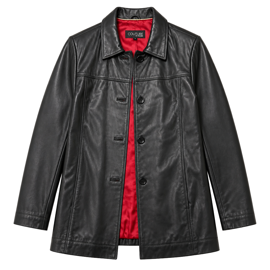 Couture J. Park black leather jacket w/ red lining 1