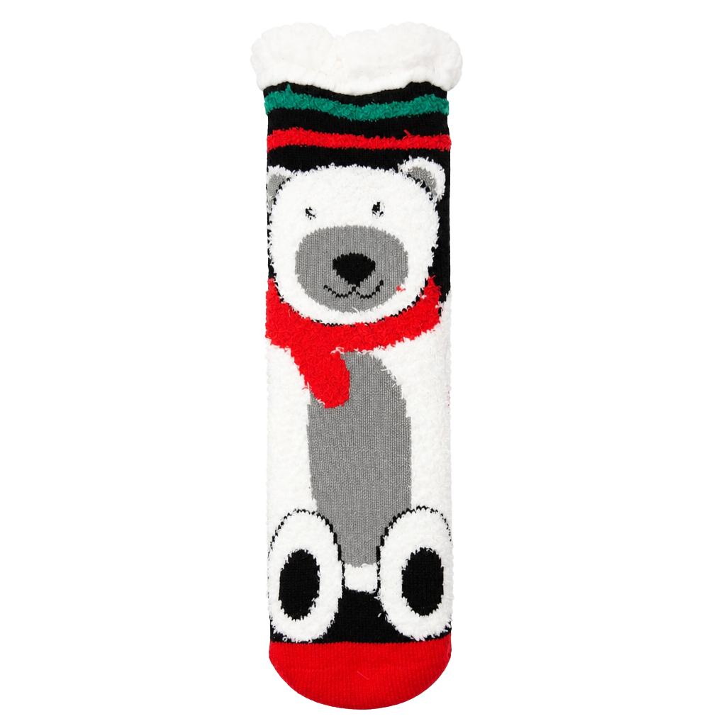 Polar Bear Fuzzy grippy socks 1