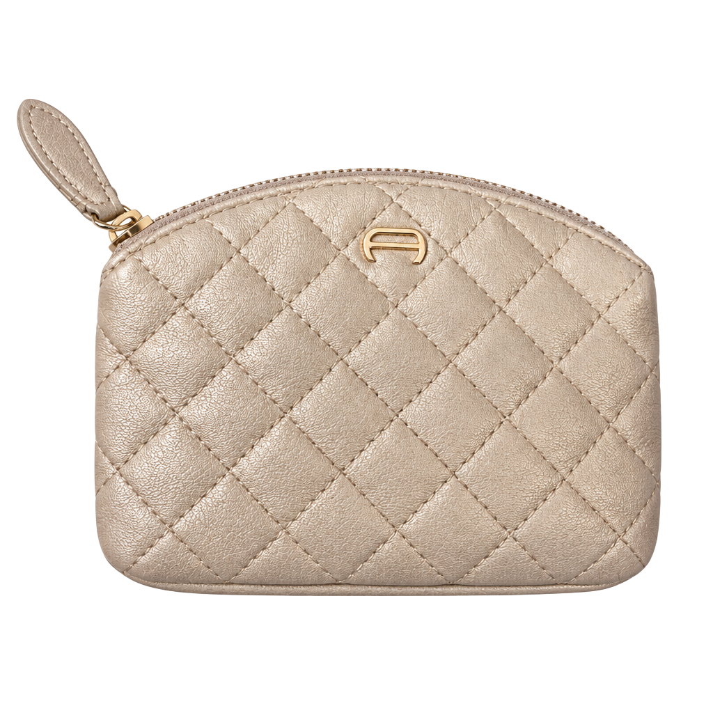 Etienne Aigner Quilted Leather Coin Pouch Bronze Metallic 1