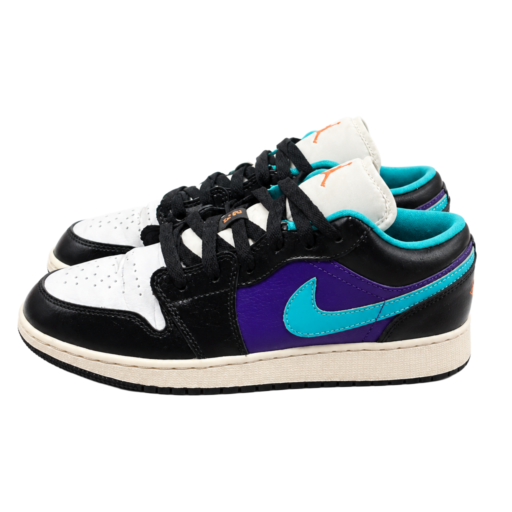 Air Jordan 1 Low GS Black Court Purple Turbo Green 553560-035 1