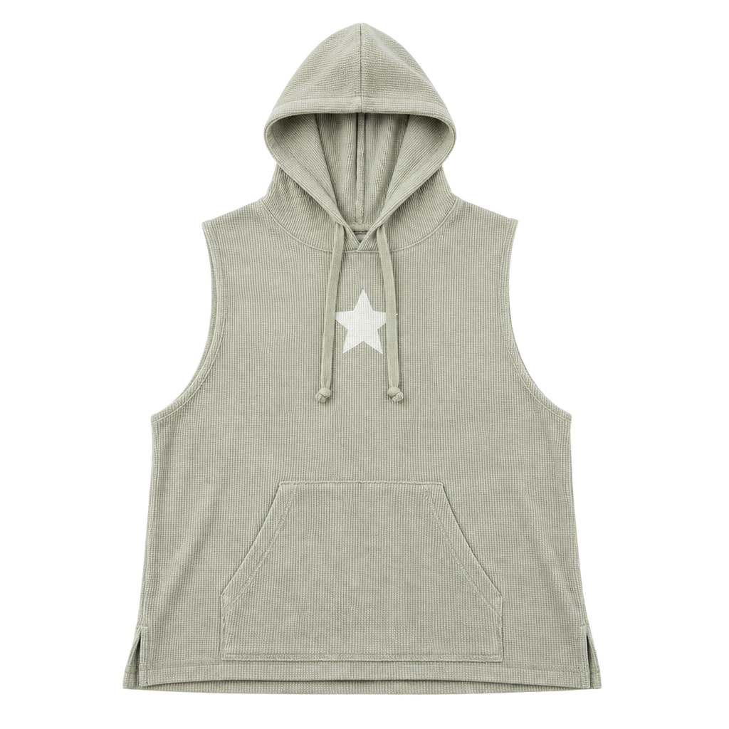 American Eagle Ziegler Sleeveless Waffle Knit Star Graphic Hoodie 1