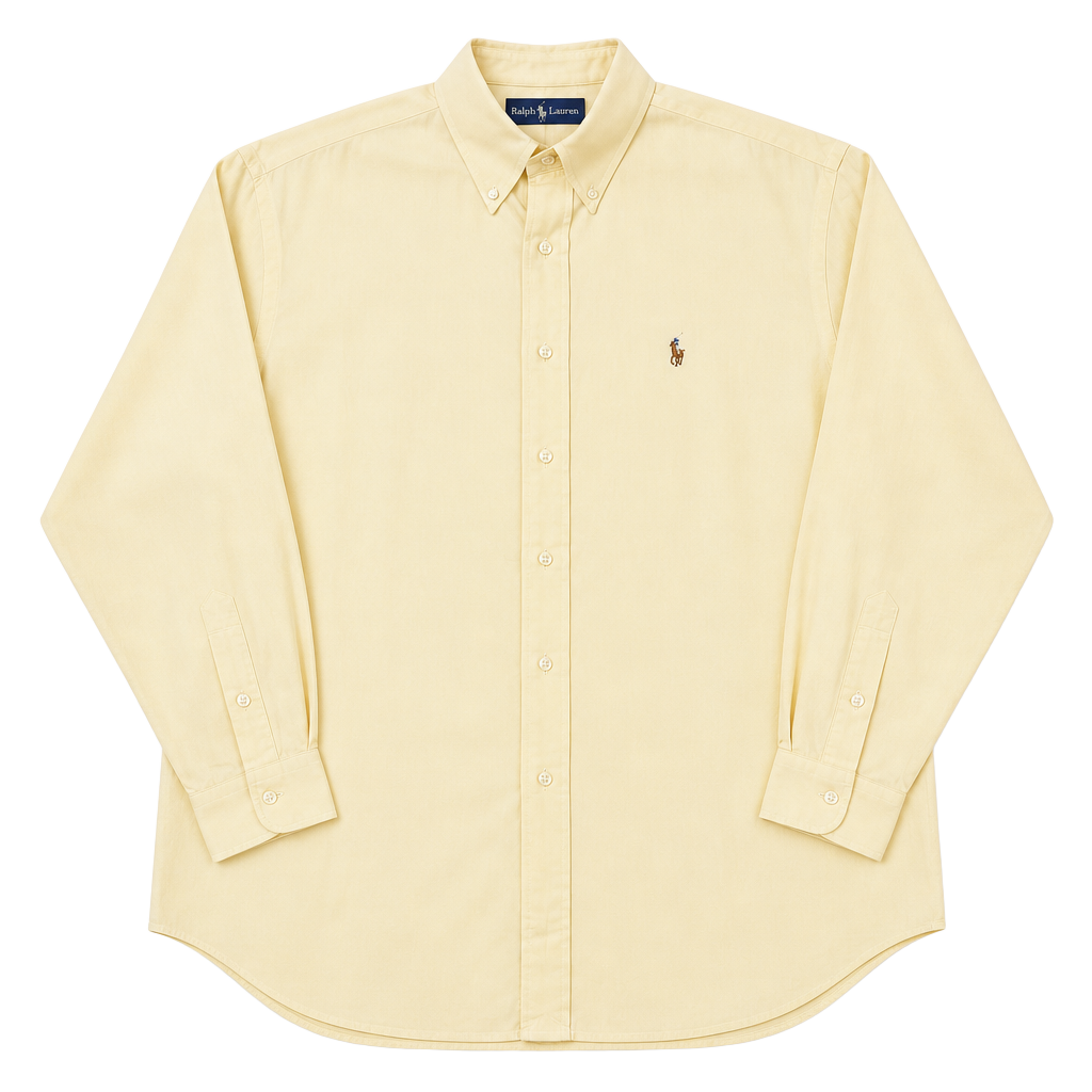 Ralph Lauren Classic Fit Button Down Shirt Yellow 17 1/2 32/33 1