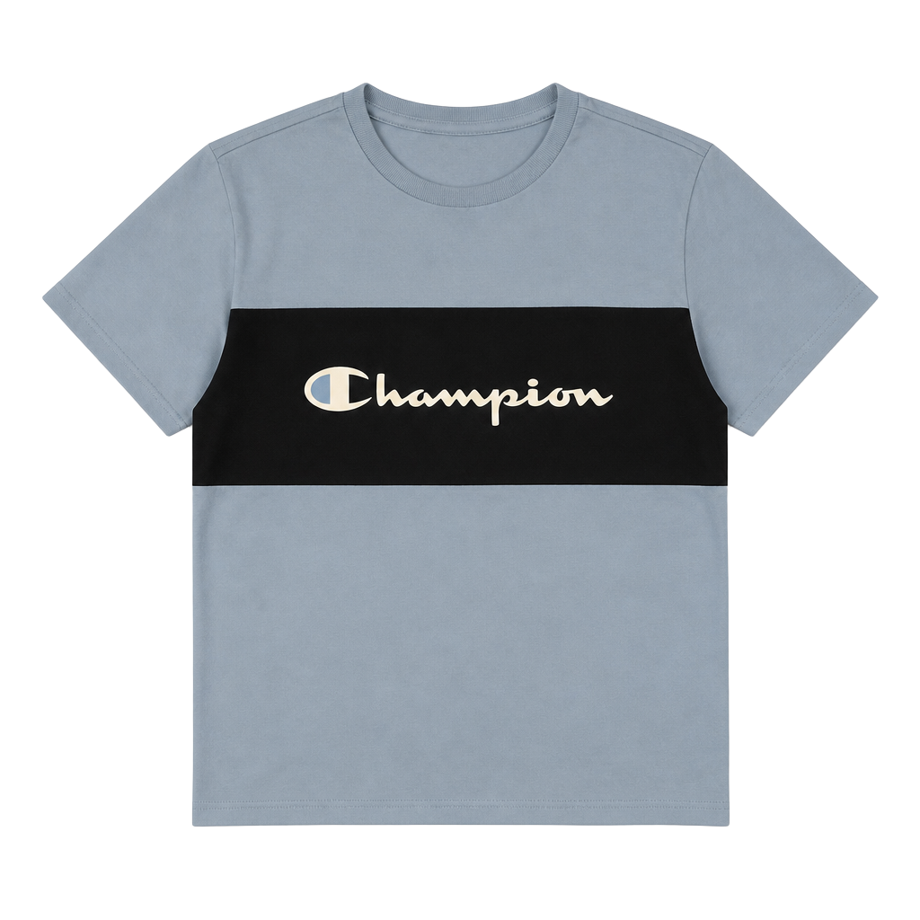 Champion Boys' Colorblock Script Logo T-Shirt, Size XL (18/20) 1
