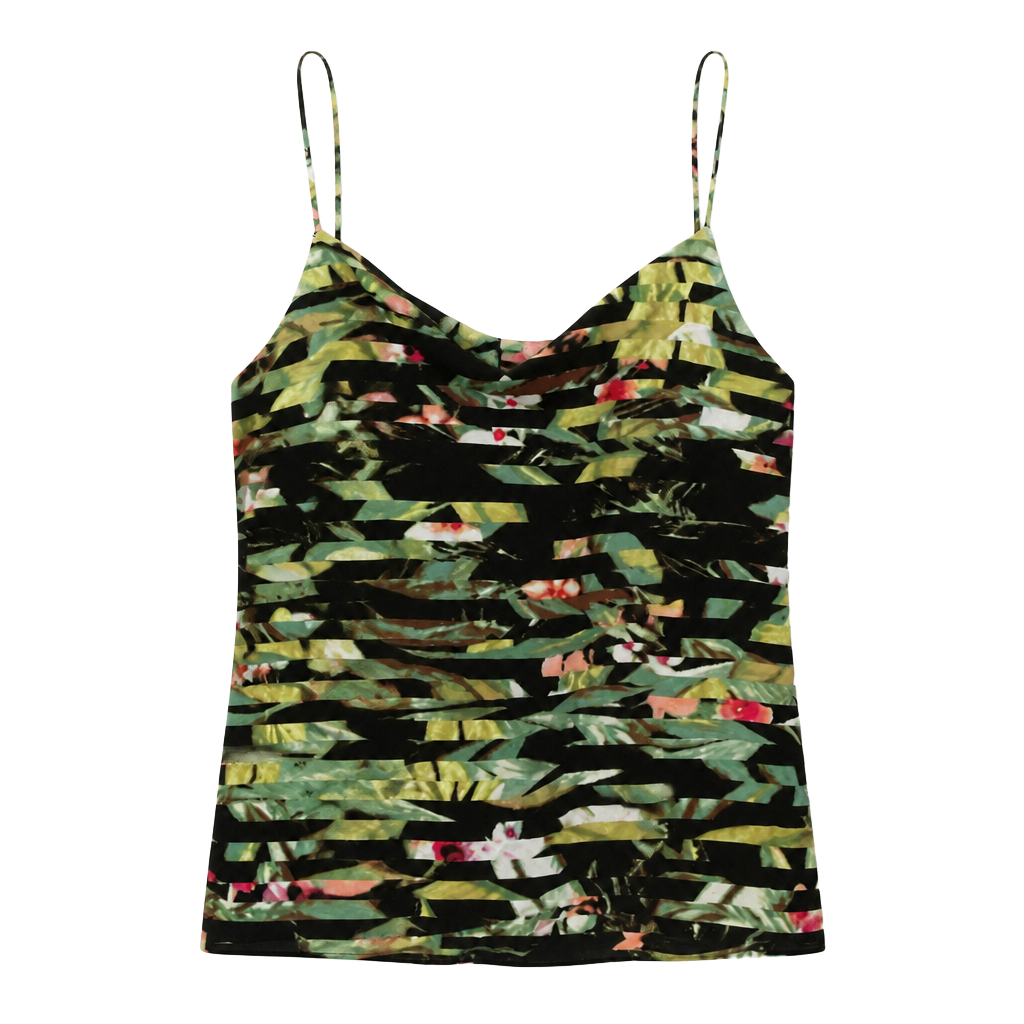 a.n.a A New Approach Floral Tropical Stripe Racerback Camisole Tank Top 1