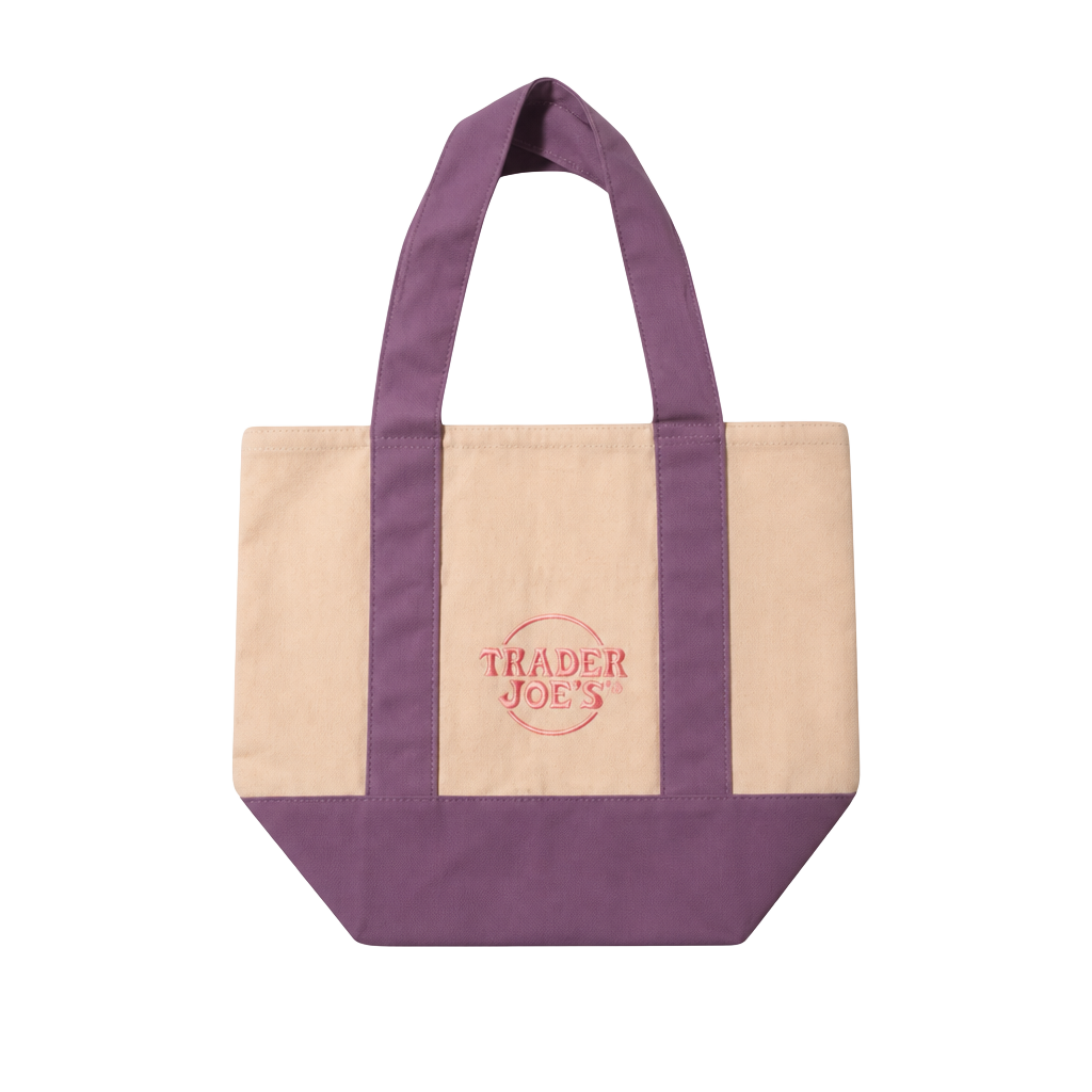 Trader Joe's Mini Pastel Canvas Tote Bag in Lavender 1
