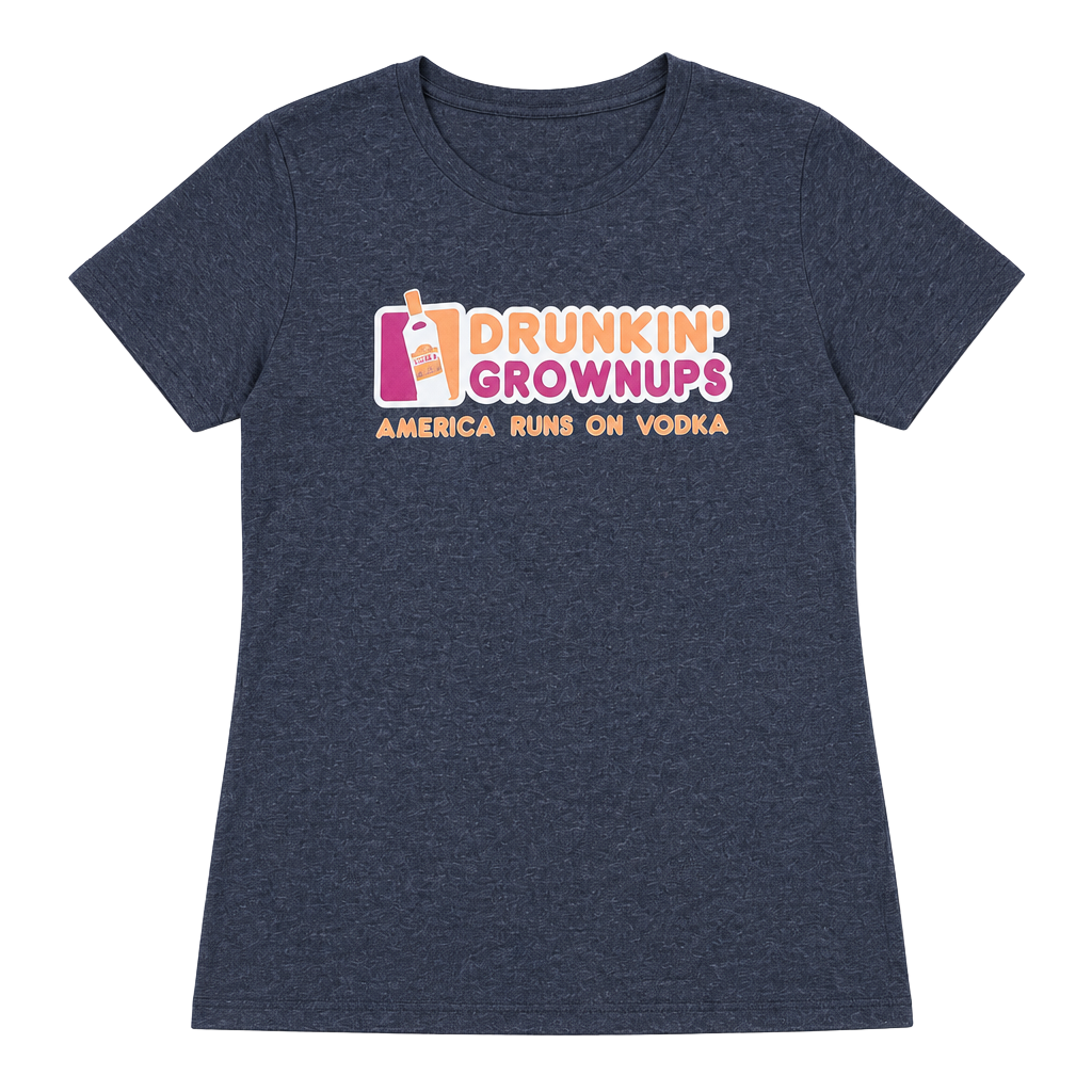 Drunkin Grownups America Runs On Vodka Graphic T-Shirt 1