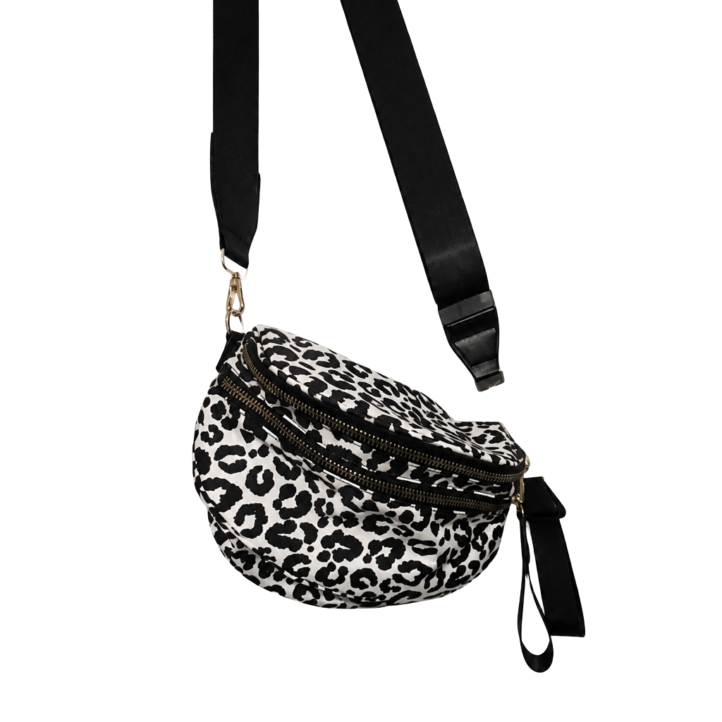 Do Everything In Love Nylon Leopard Print Crescent Crossbody Bag 1