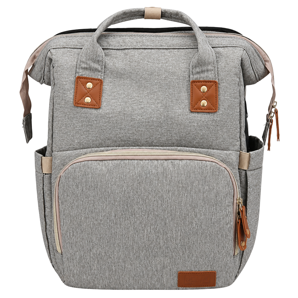 3-in-1 Foldable Baby Diaper Backpack with Portable Changing Station, Gray 1