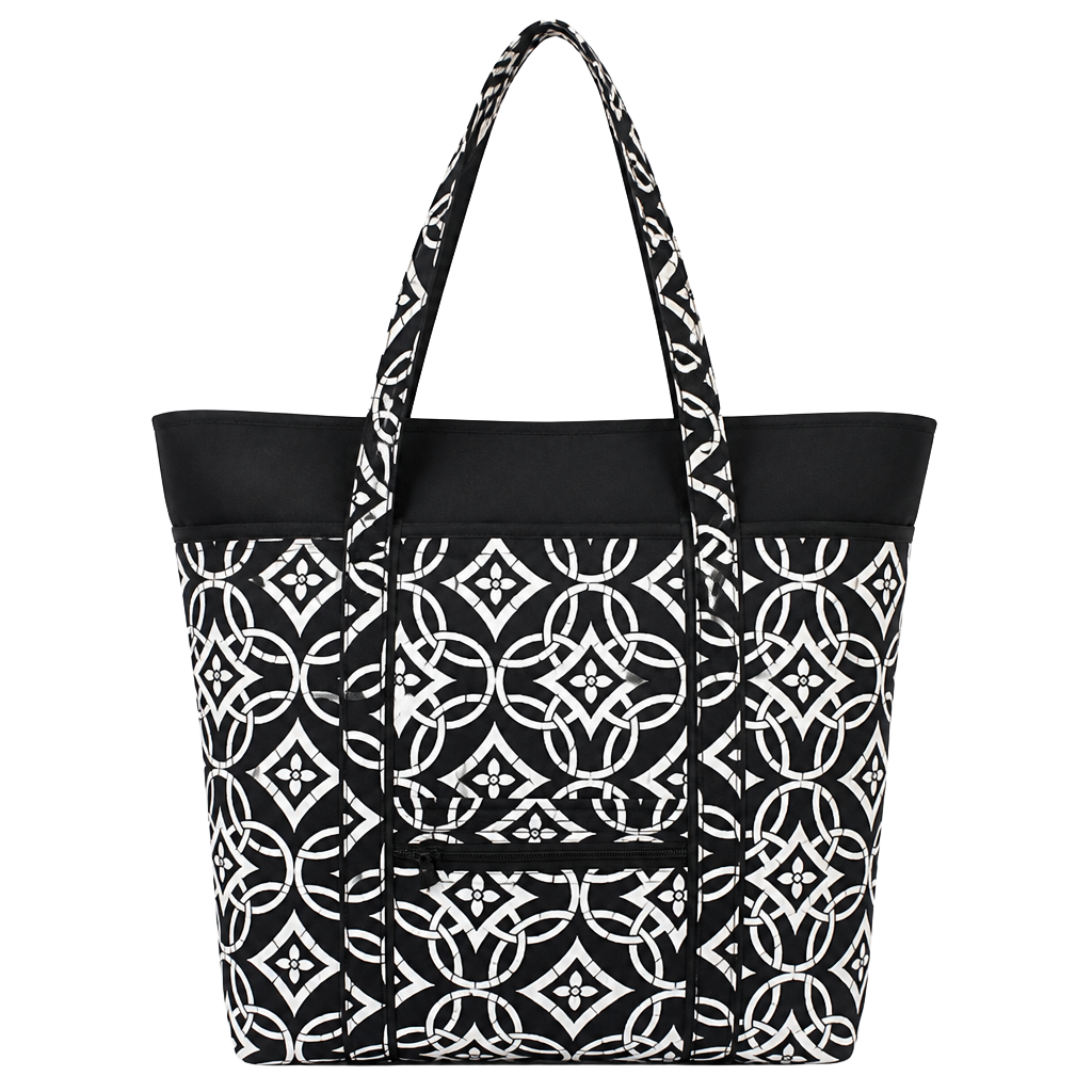 Vera Bradley Villager Tote Bag in Black and White Geometric Pattern 1