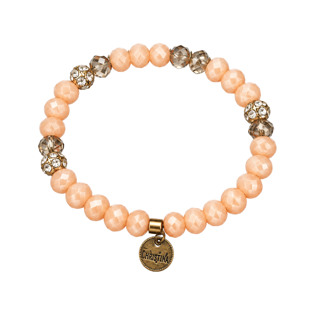 Erimish Faceted Beaded Peach Bracelet 1