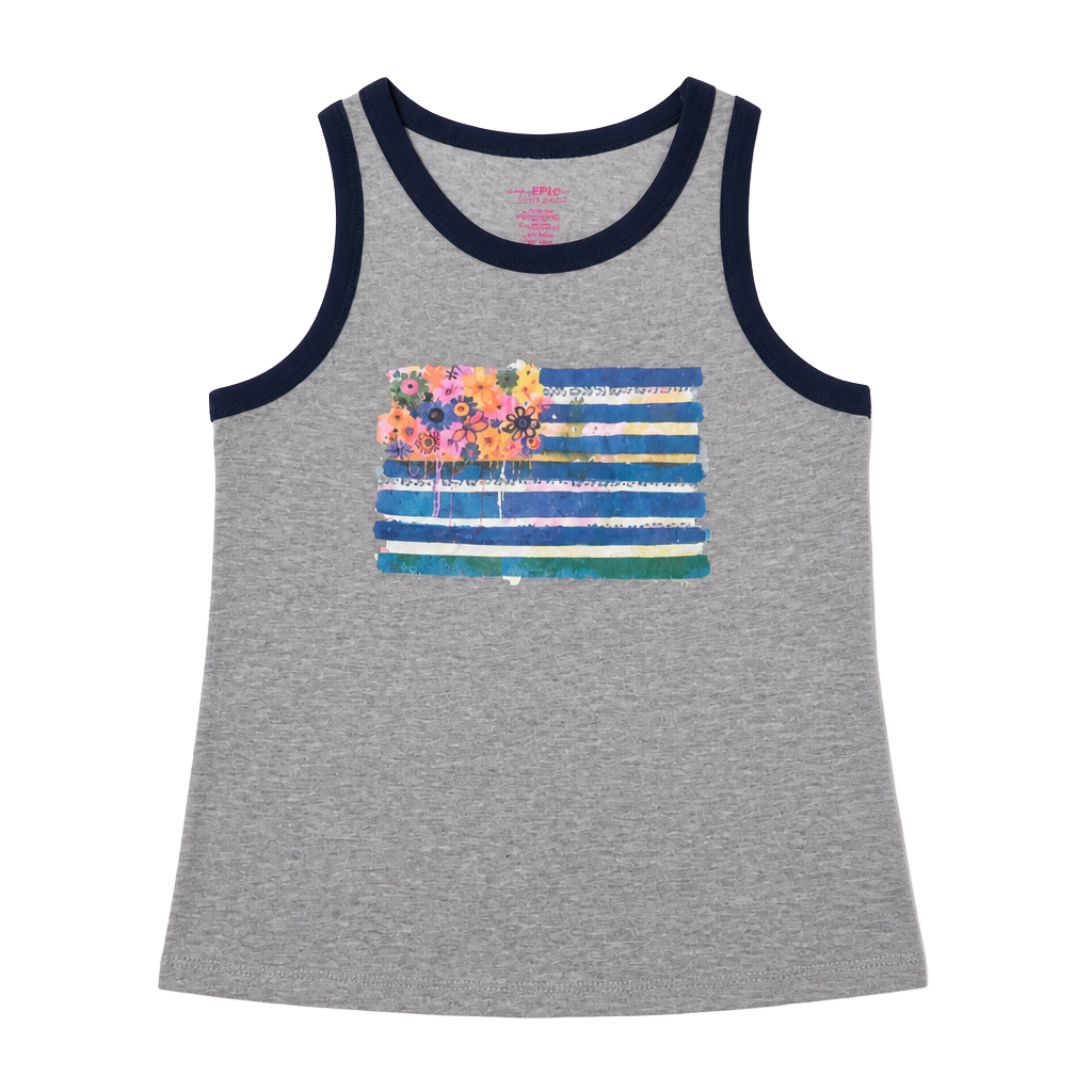 Natural Life Floral Flag Tank Top 1