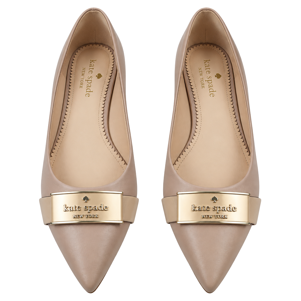 Kate Spade Deneuve Flats Size 8B Pink Leather Pointed Toe Bow 1
