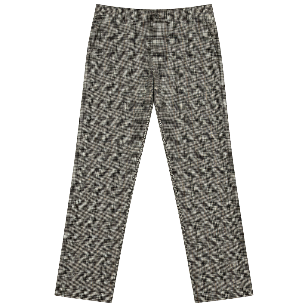 H&M Mens Skinny Fit Stretch Brown Blue Plaid Dress Pants Size 30 1