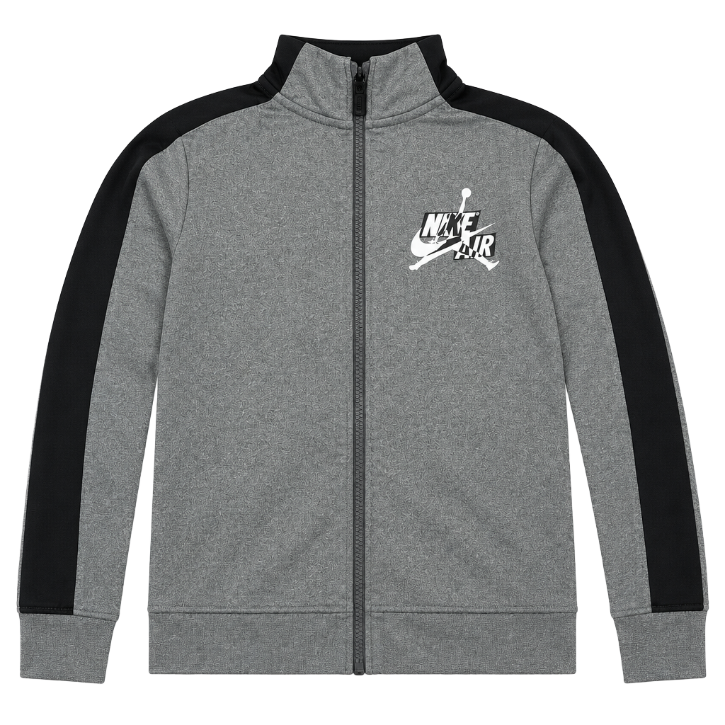 Jordan Full Zip Track Jacket Size 6-7 YRS Gray Black 1