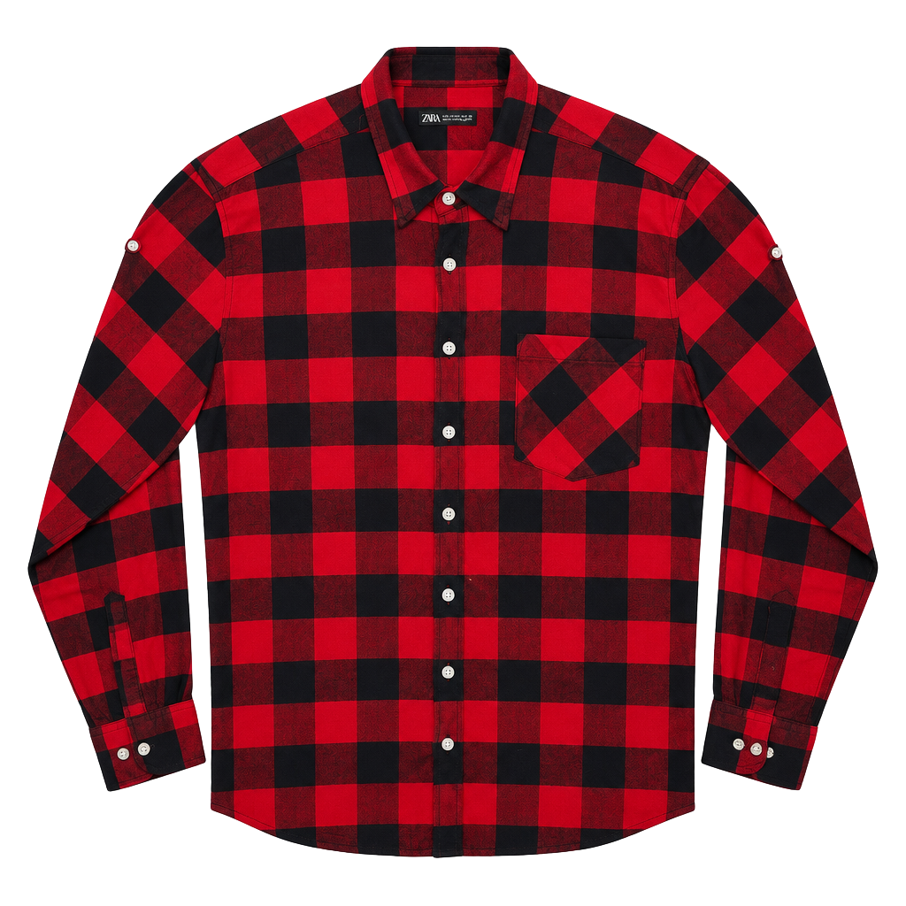 Zara Red Checked Flannel for men 1