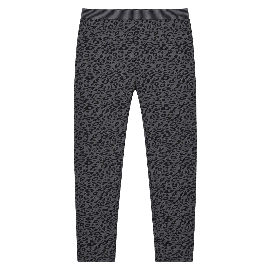 Memoi Monochrome Cheetah Leggings Gray Leopard Print 1
