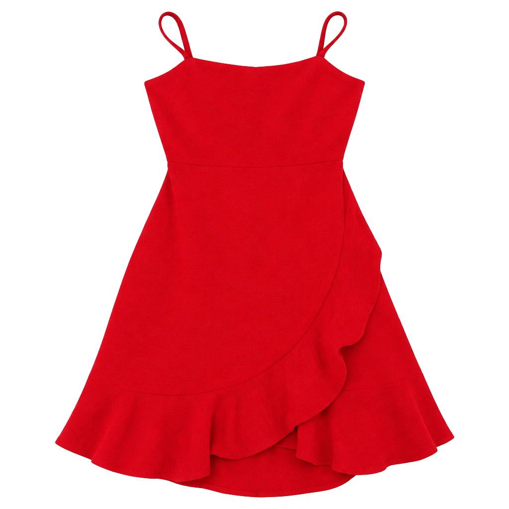 Monteau Los Angeles Red Ruffle Mini Dress Size M 1