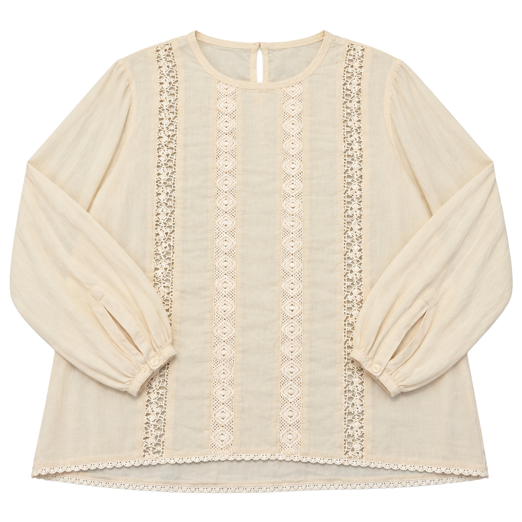 Naf Naf Paris Lace Trim Blouse Size S Pink Champagne 1