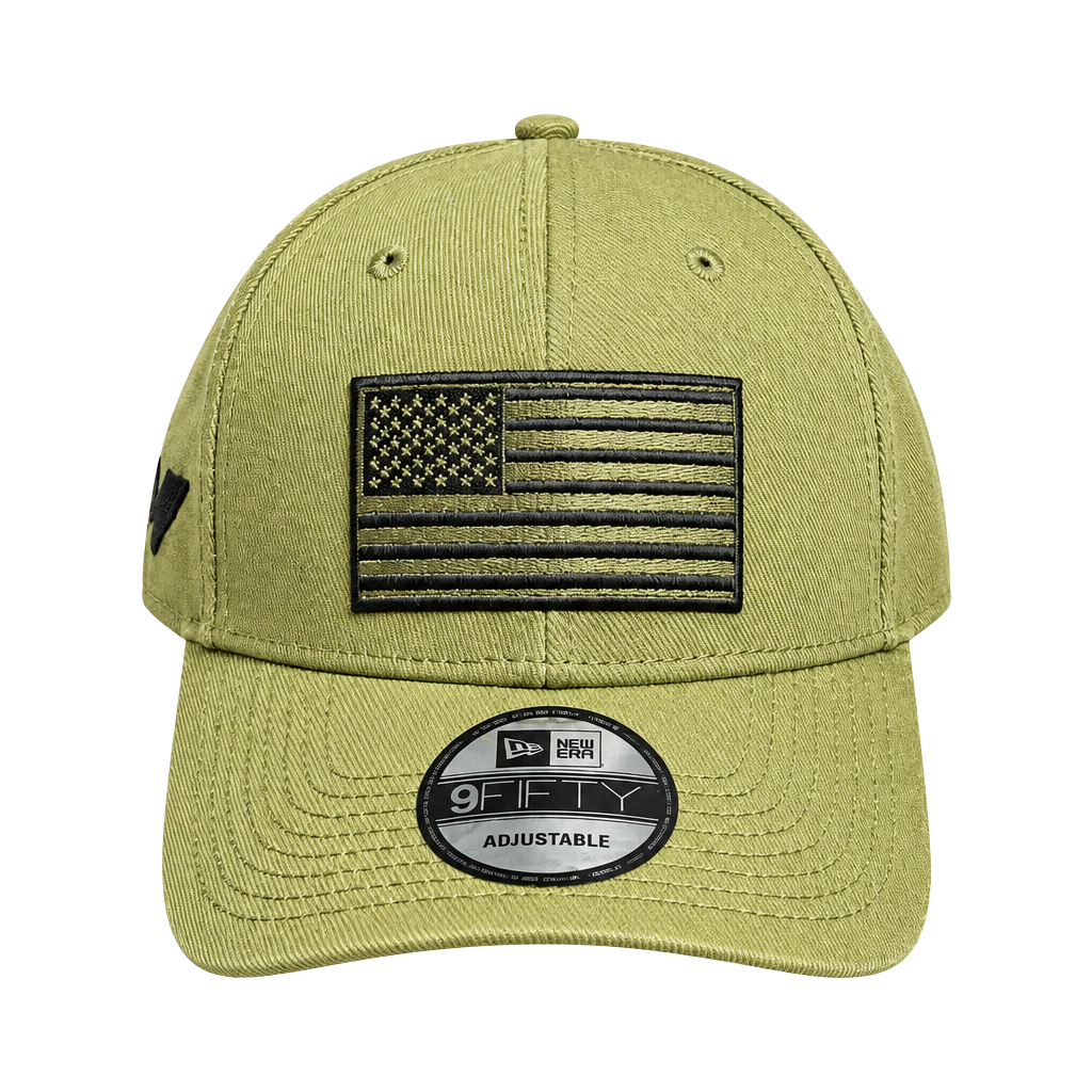 Heskins American Flag Tactical Baseball Cap Olive Green 1