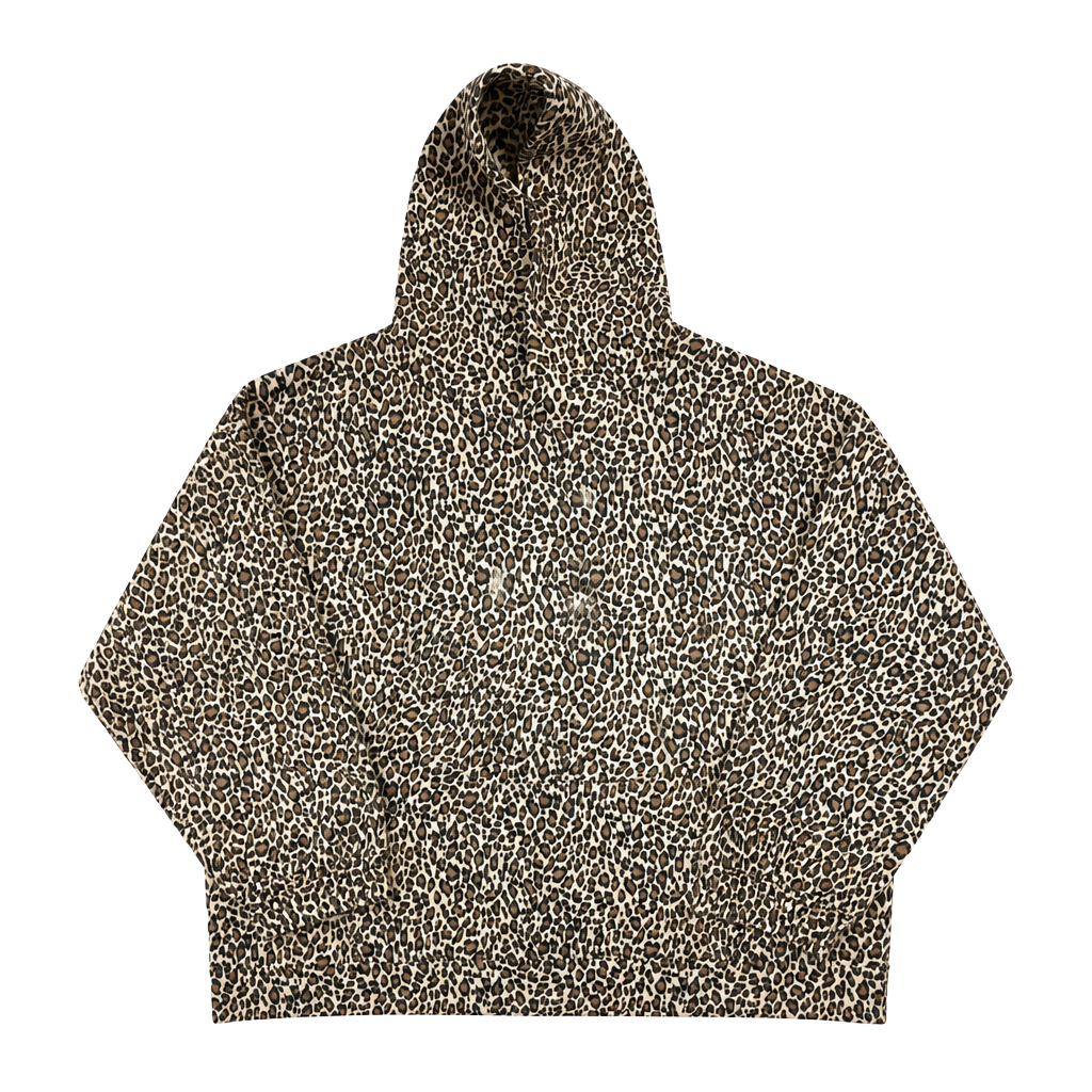 Leopard Print Hoodie Pullover Sweatshirt Brown 1