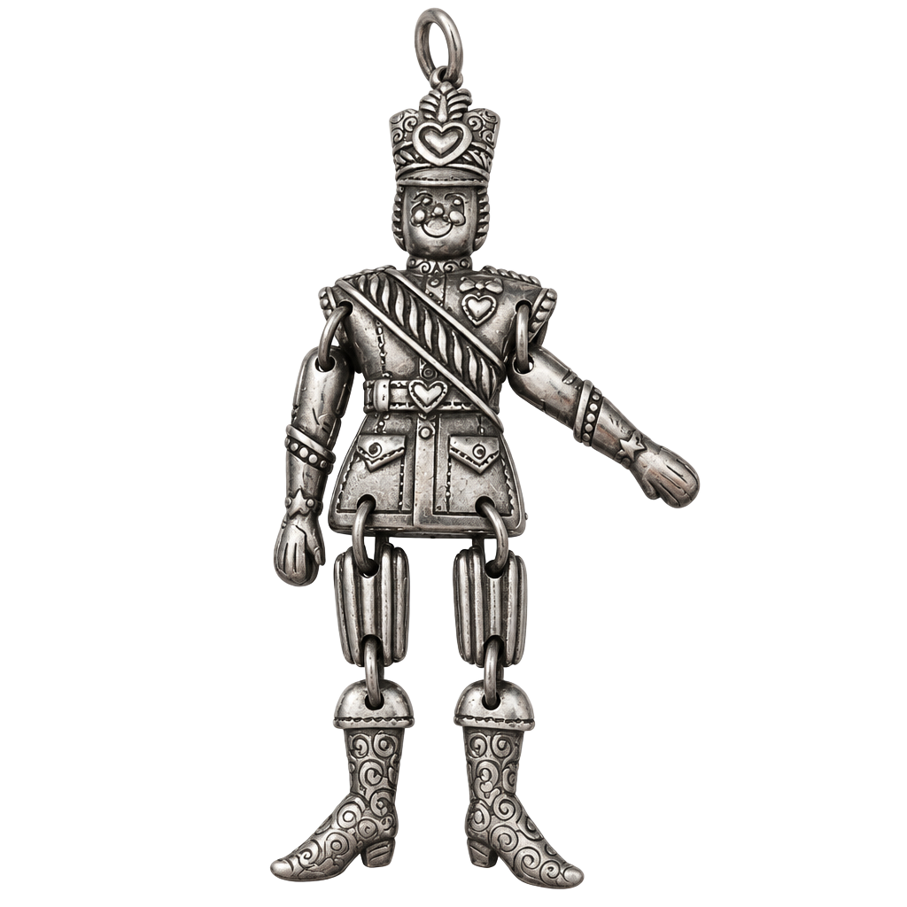 Brighton 1999 Toy Soldier Pendant Silver Plated Jointed 1