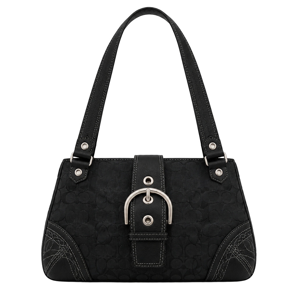 Coach Soho Mini Signature Hobo Black Jacquard Shoulder Bag 1