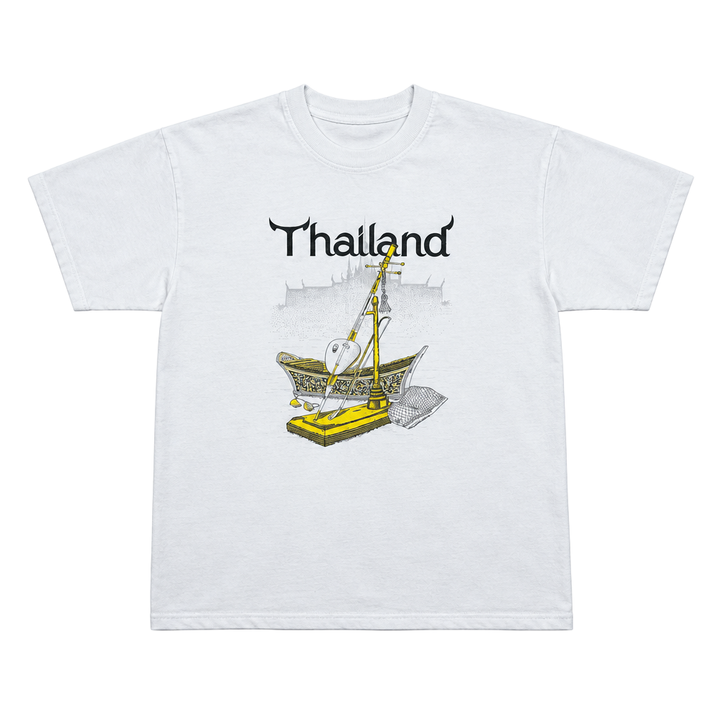 Vintage Infinity Thailand Graphic T-Shirt White 90s Souvenir Tee Size M 1
