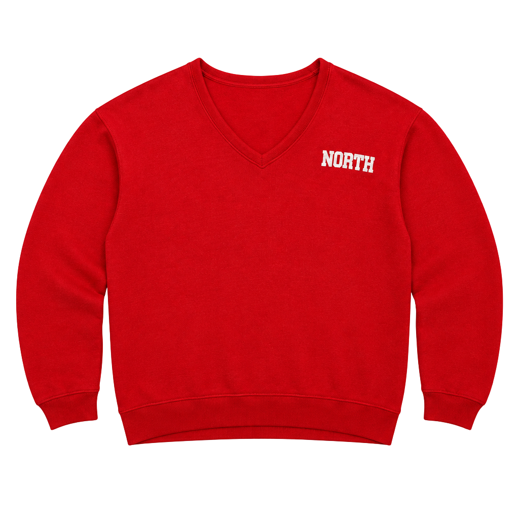 Vintage Creslan And Rayon V-Neck Sweater Size XL Red North 1