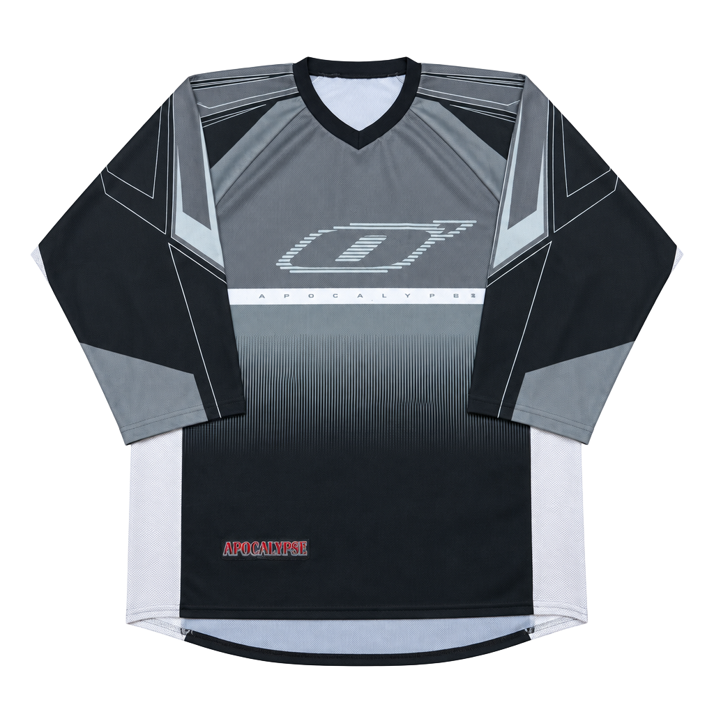 O'Neal Apocalypse Racing Jersey Gray Black V-Neck size L 1
