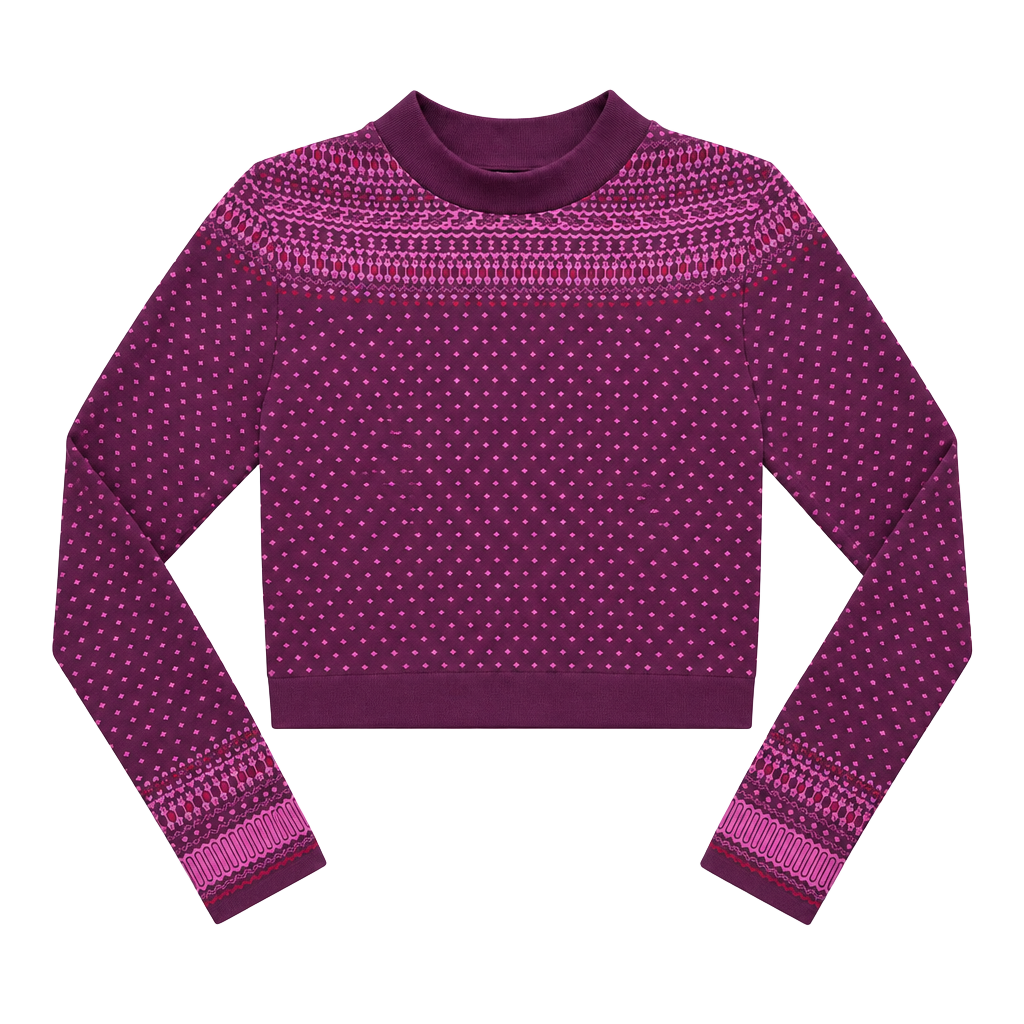 Fabletics Holly Seamless Long-Sleeve Top Size XL Burgundy 1