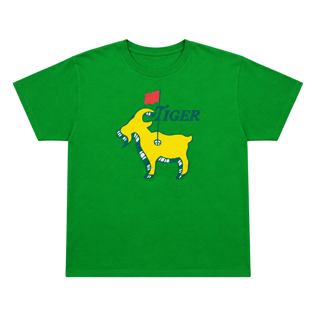 Tiger Woods GOAT Masters Golf Green Graphic T-Shirt size L 1